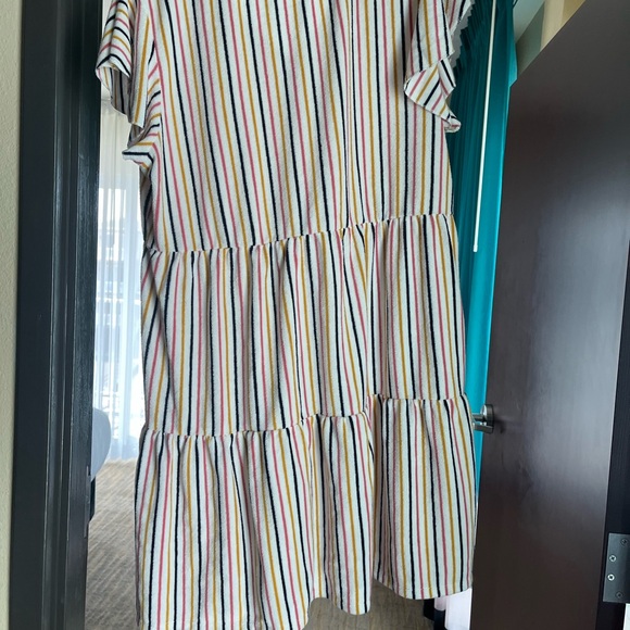 Grace and Lace terry swim coverup, absorbs water striped size L - Picture 3 of 5